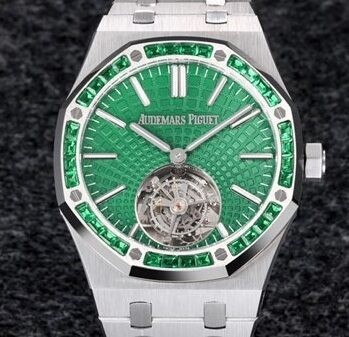 R8 Factory Audemars Fake Piguet Royal Oak 26532IC.EE.1220TI.01 Green Dial Tourbillon