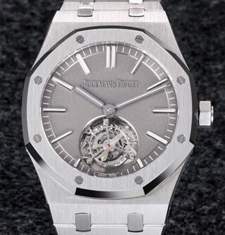 R8 Factory Fake Audemars Piguet Royal Oak 26530TI.OO.1220TI.01 Grey Dial Tourbillon