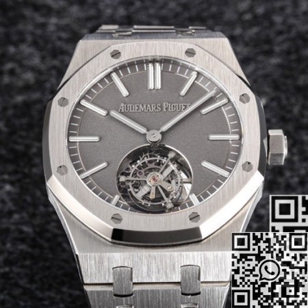 R8 Factory Fake Audemars Piguet Royal Oak 26530TI.OO.1220TI.01 Grey Dial Tourbillon