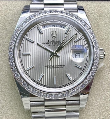EW Factory Replica Rolex Day Date M228349RBR-0007 White Gold Size 40mm