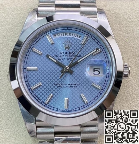 EW Factory Rolex Day Date Replica M228206-0004 Light Blue Dial Size 40mm