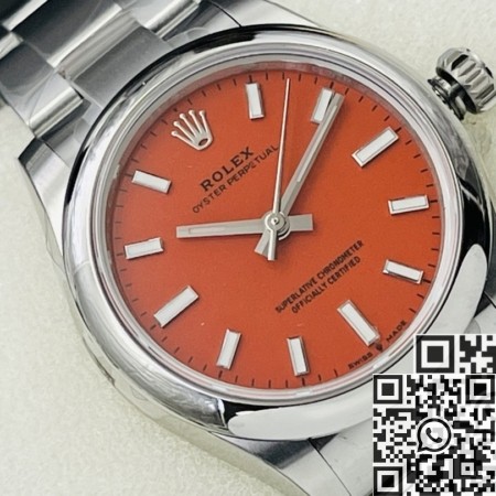 EW Factory Best Replica Rolex Oyster Perpetual M126000-0007 Coral Red Dial Size 36mm