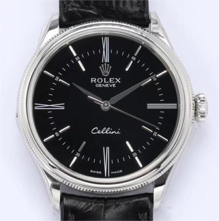 EW Factory Fake Rolex Cellini M50509-0006 Black Dial