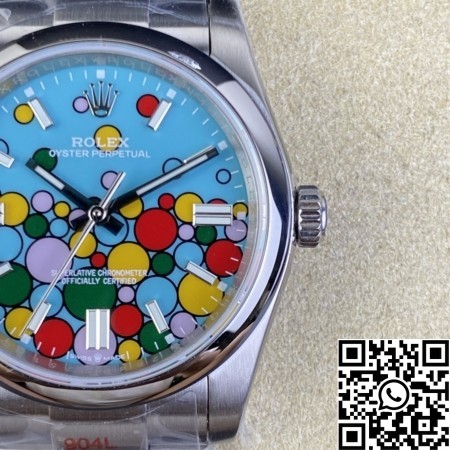 EW Factory Rolex Fake Oyster Perpetual M126000-0009 Turquoise Blue Dial Size 36mm