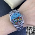 EW Factory Rolex Fake Oyster Perpetual M126000-0009 Turquoise Blue Dial Size 36mm