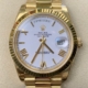 EW Factory Copy Rolex Day Date M228238-0042 White Dial Gold Watch Size 40mm
