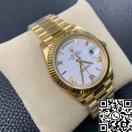 EW Factory Copy Rolex Day Date M228238-0042 White Dial Gold Watch Size 40mm