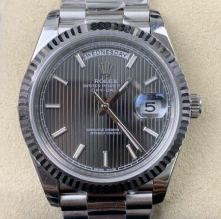 EW Factory Rolex Day Date Fake M228239-0002 Silver Ruled Dial Size 40mm