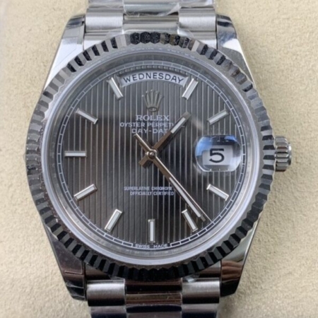 EW Factory Rolex Day Date Fake M228239-0002 Silver Ruled Dial Size 40mm