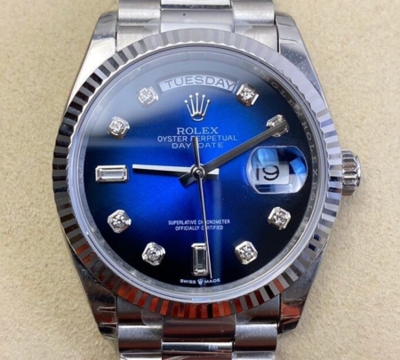 EW Factory copy Rolex Day Date M128239-0023 Gradient Blue Dial Size 36mm