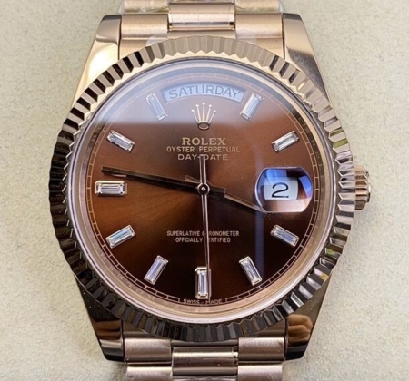 BP Factory Fake Rolex Day Date M228235-0003 Rose Gold Diamond Watch Size 36mm