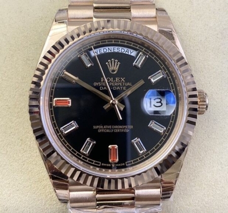 EW Factory Rolex Day Date Replica 218235-83215 Rose Gold Watches Size 40mm