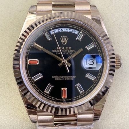 EW Factory Rolex Day Date Replica 218235-83215 Rose Gold Watches Size 40mm