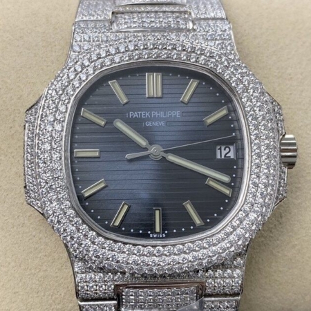 R8 Factory imitates Patek Philippe Watch Nautilus 5711 Blue Diamond Dial