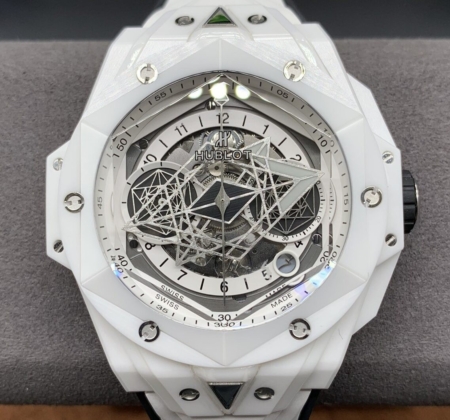 BBF Factory Fake Hublot Big Bang Sang Bleu II 418.HX.2001.RX.MXM2 White Ceramics