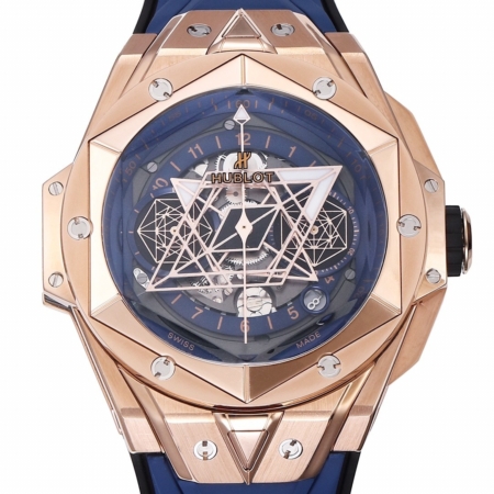 BBF Factory Replica Hublot Watch Big Bang Sang Bleu II 418.OX.5108.RX.MXM20 18K King Gold Blue Dial