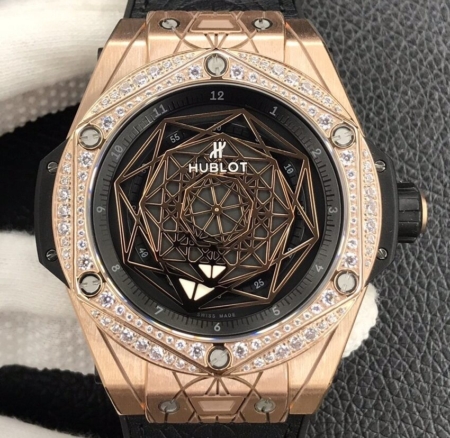 WWF Factory Copy Hublot Watches Big Bang Gold Case Diamonds