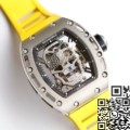 EUR Factory Replica Richard Miller RM052 Diamond Skull Yellow Rubber Strap