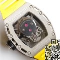 EUR Factory Replica Richard Miller RM052 Diamond Skull Yellow Rubber Strap