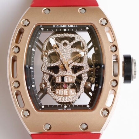 EUR Factory Richard Miller Imitate RM052 Rose Gold Case Red Rubber Strap