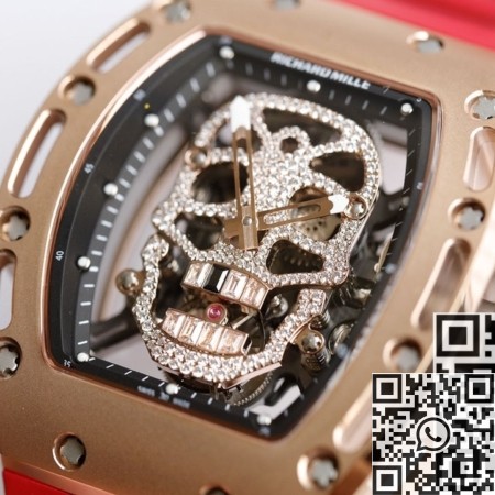 EUR Factory Richard Miller Imitate RM052 Rose Gold Case Red Rubber Strap