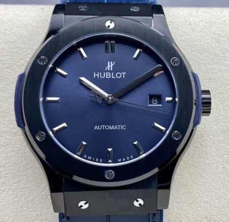 HB Factory Hublot Classic Fusion Fake 511.CM.7170.LR Black Ceramic Blue Dial