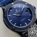 HB Factory Hublot Classic Fusion Fake 511.CM.7170.LR Black Ceramic Blue Dial
