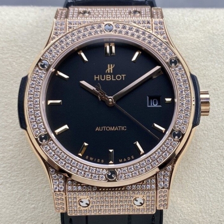 HB Factory Hublot Watches Replicas Classic Fusion 511.OX.1181.LR.1704 Rose Gold Diamond Watch