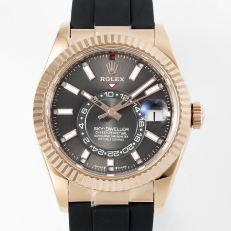 ZF Factory Replica Rolex Sky-Dweller M326235-0006 Gold Bezel Grey Dial