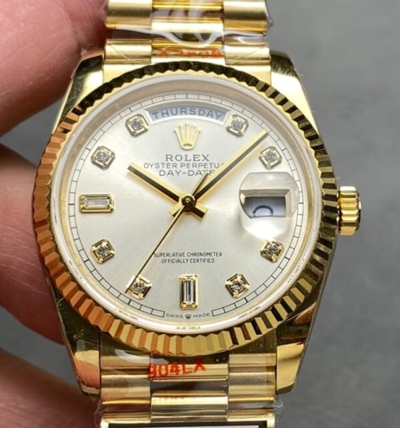 Q Factory Replica Rolex Watch Day-Date M128238 36mm Diamond Scale: The Pinnacle of Luxury