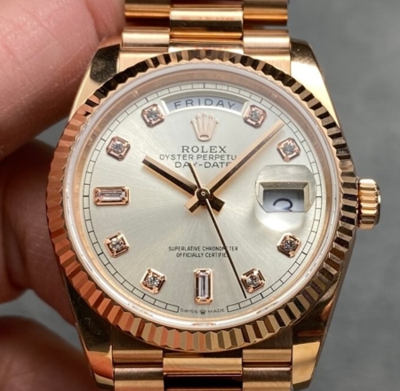 Q Factory Rolex Day-Date Replica M128235 36mm Diamond Scale: A Refined Expression of Luxury
