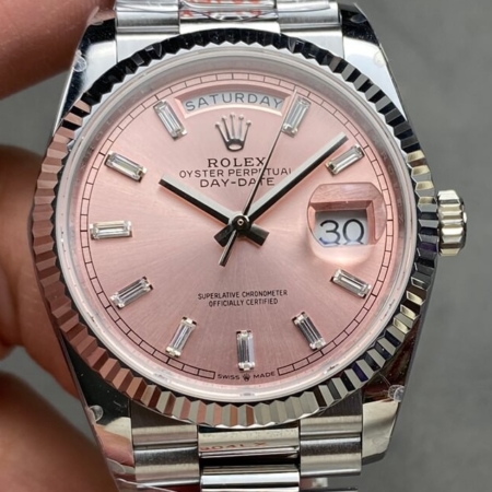 The Q Factory Replica Watch Rolex Day-Date M128236-0024: Elegance Redefined in Pink