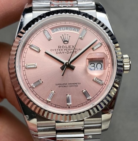 The Q Factory Replica Watch Rolex Day-Date M128236-0024: Elegance Redefined in Pink