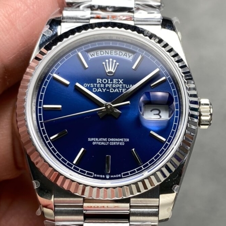 Exploring the Q Factory Fake Rolex Day-Date M128239 Blue Dial 36mm Watch