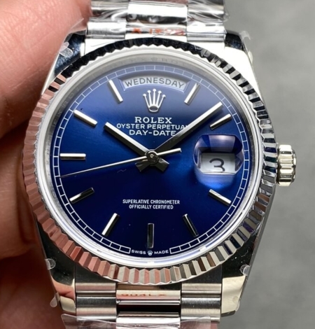 Exploring the Q Factory Fake Rolex Day-Date M128239 Blue Dial 36mm Watch