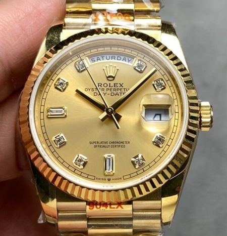 Review of Q Factory Replica Rolex Day-Date M128238-0008 Diamond Scale 36mm