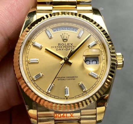 In-Depth Review of Q Factory Fake Rolex Day-Date M128238-0132 Gold Watch 36mm