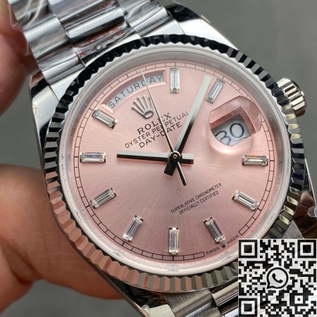 The Q Factory Replica Watch Rolex Day-Date M128236-0024: Elegance Redefined in Pink