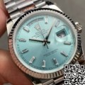 Q Factory Fake Rolex Day-Date Watch M128236-0009 Ice Blue Dial 36mm