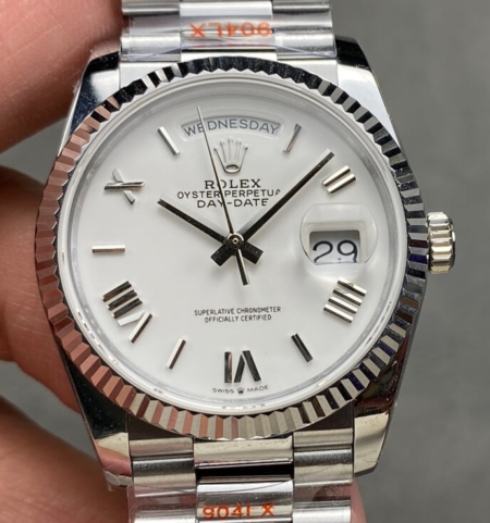 The Q Factory Rolex Day-Date Replica Watch M128236-0017: Classic Sophistication in White