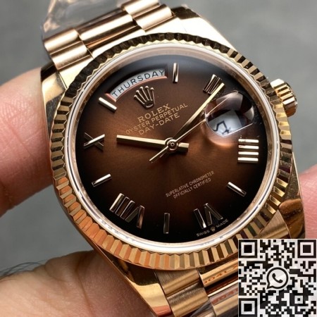 Q Factory Replicas Rolex Day-Date M128235-0075 Smoked Brown 36mm: A Timeless Masterpiece