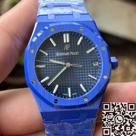 APS Factory Audemars Piguet Fake Royal Oak 15500 Blue Ceramic with Black Dial Review: Bold Meets Elegant