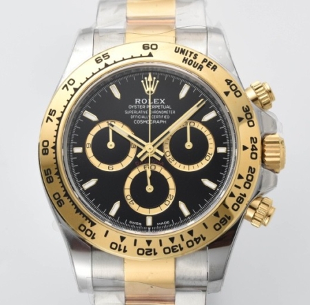 Clean Factory Fake Rolex Daytona Watch M126503-0003 – Two-Tone Confidence with a Black Dial