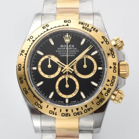 Clean Factory Fake Rolex Daytona Watch M126503-0003 – Two-Tone Confidence with a Black Dial