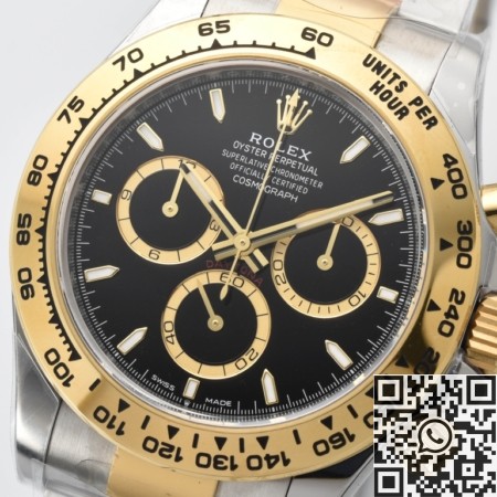 Clean Factory Fake Rolex Daytona Watch M126503-0003 – Two-Tone Confidence with a Black Dial