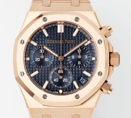 APS Factory Audemars Piguet Replicas 26240OR Rose Gold with Dark Blue Dial – The Pinnacle of Sophisticated Sports Luxury
