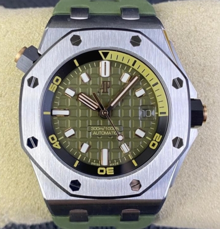 ZF Factory Audemars Piguet Imitation Watch Royal Oak Offshore Diver 15720ST.OO.A052CA.01 Review: Avocado Green Done Right