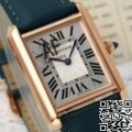 AF Factory Replica Watch Cartier Tank WGTA0062: Gold Case with Blue Cowhide Watchband