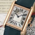 AF Factory Replica Watch Cartier Tank WGTA0062: Gold Case with Blue Cowhide Watchband